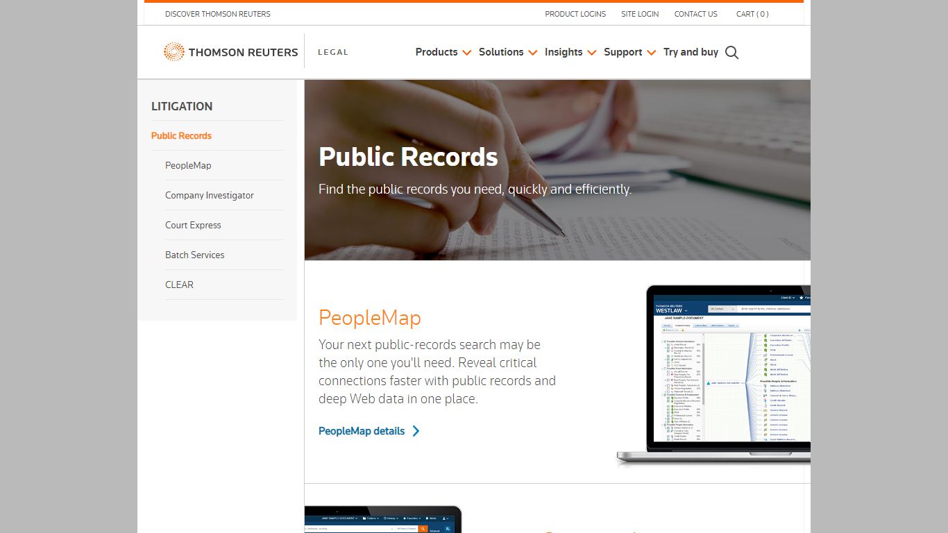 Public Records | Legal Solutions - Thomson Reuters